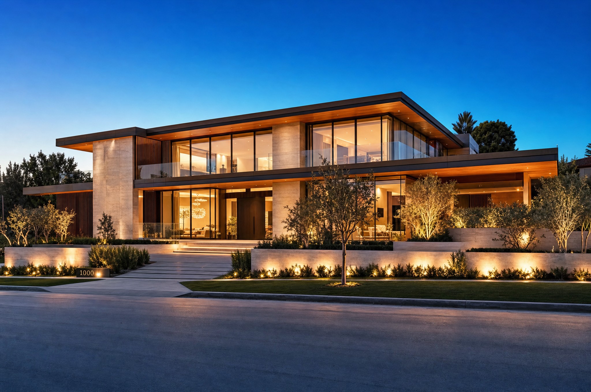 Concept, twilight street view